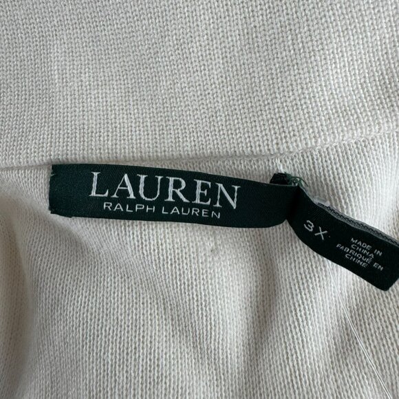 Lauren Ralph Lauren Sweater Blazer 3X Crest Ivory Cream Cotton Nylon NWT CJ-2150 - Picture 11 of 13